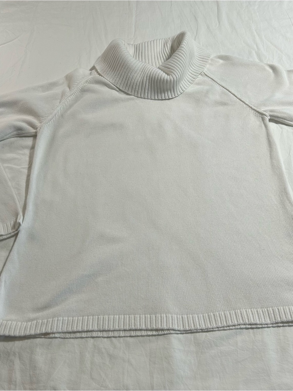 Kim Rogers White Cotton Turtleneck Sweater XL Classic Minimalist Cozy - Picture 3 of 7